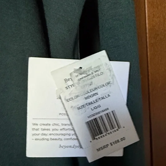 Beyond Yoga Off Duty Pullover in Medium Green NWT Sz Lg. Bloomingdale’s Ret $108 - Picture 8 of 11